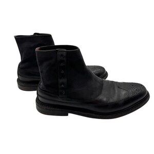 Vintage Cole Rood & Haan Co Black Leather Brogue Boots Studded Closure Men's 9.5